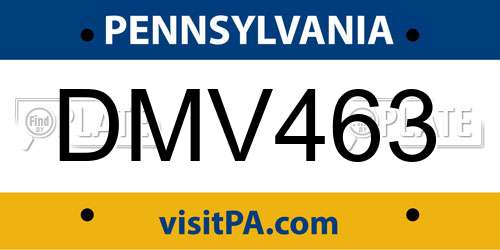 DMV463 Pennsylvania License Plate