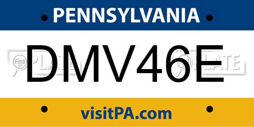 DMV46E Pennsylvania License Plate