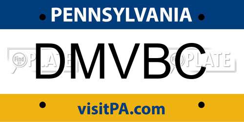 DMVBC Pennsylvania License Plate