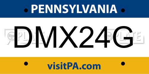 DMX24G Pennsylvania License Plate