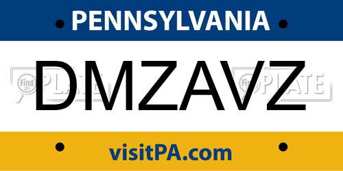 DMZAVZ Pennsylvania License Plate