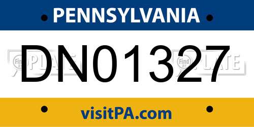 DN01327 Pennsylvania License Plate
