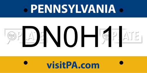 DN0H1I Pennsylvania License Plate