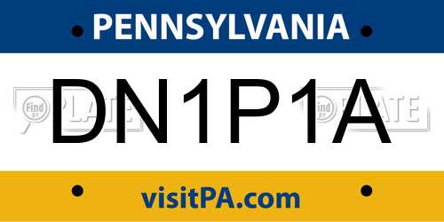 DN1P1A Pennsylvania License Plate