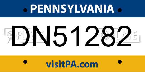 DN51282 Pennsylvania License Plate