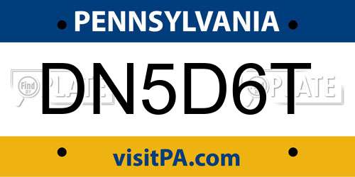 DN5D6T Pennsylvania License Plate