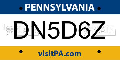 DN5D6Z Pennsylvania License Plate