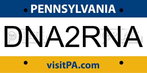 DNA2RNA Pennsylvania License Plate