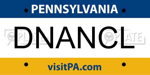 DNANCL Pennsylvania License Plate