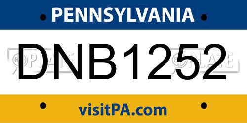 DNB1252 Pennsylvania License Plate
