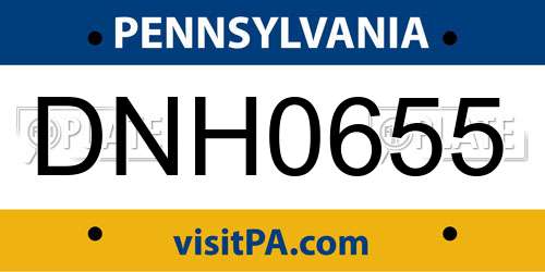 DNH0655 Pennsylvania License Plate