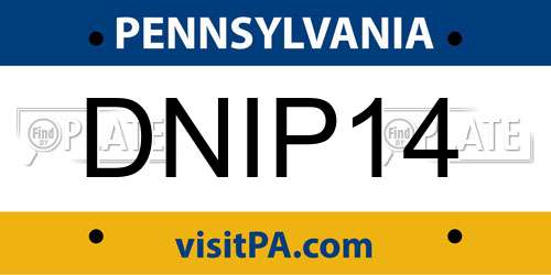 DNIP14 Pennsylvania License Plate