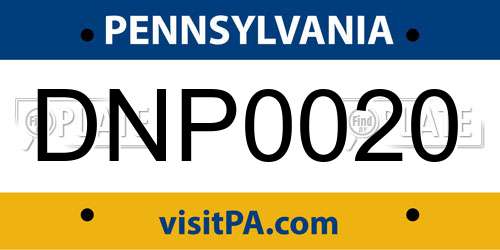 DNP0020 Pennsylvania License Plate