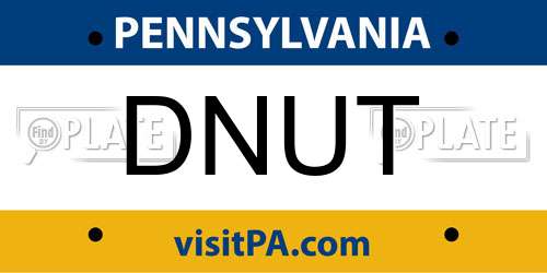 DNUT Pennsylvania License Plate