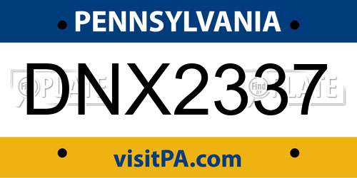 DNX2337 Pennsylvania License Plate