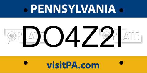 DO4Z2I Pennsylvania License Plate