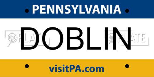 DOBLIN Pennsylvania License Plate