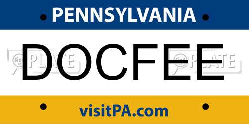 DOCFEE Pennsylvania License Plate