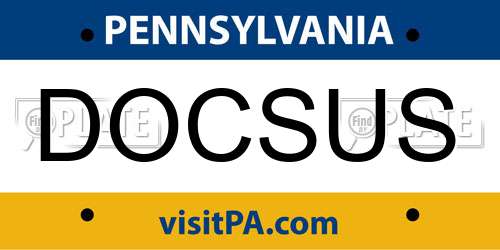DOCSUS Pennsylvania License Plate