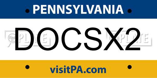DOCSX2 Pennsylvania License Plate