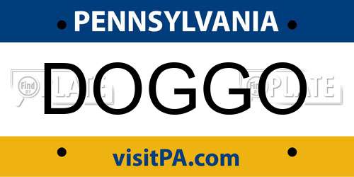 DOGGO Pennsylvania License Plate