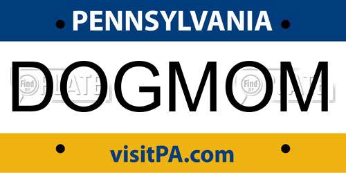 DOGMOM Pennsylvania License Plate
