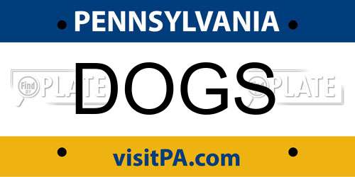 DOGS Pennsylvania License Plate