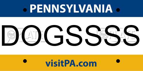 DOGSSSS Pennsylvania License Plate
