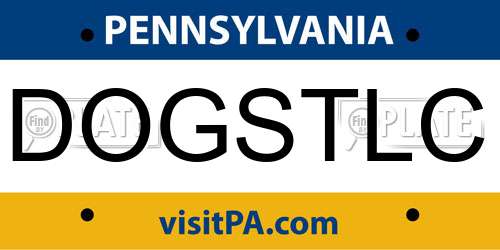 DOGSTLC Pennsylvania License Plate