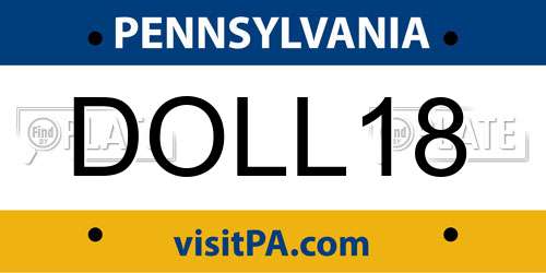 DOLL18 Pennsylvania License Plate
