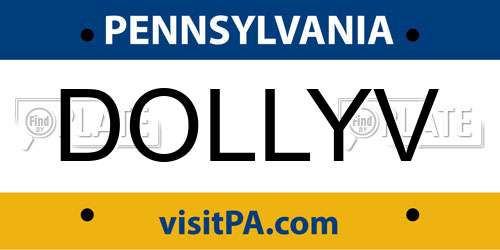 DOLLYV Pennsylvania License Plate