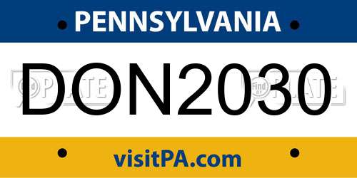 DON2030 Pennsylvania License Plate