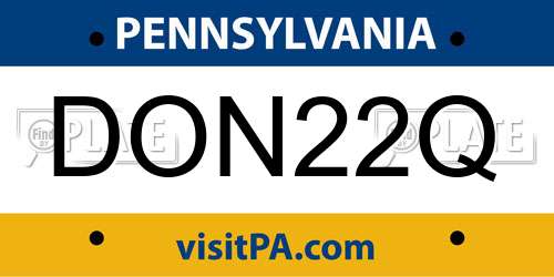DON22Q Pennsylvania License Plate