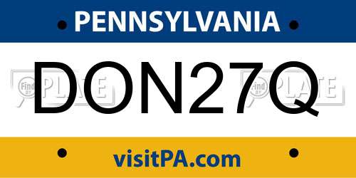 DON27Q Pennsylvania License Plate