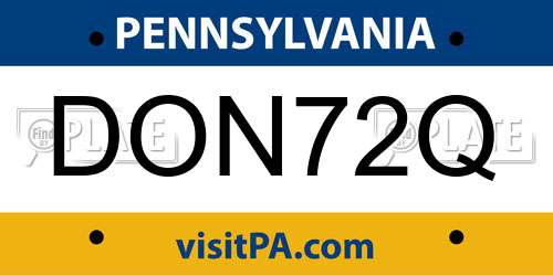 DON72Q Pennsylvania License Plate