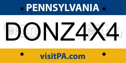 DONZ4X4 Pennsylvania License Plate