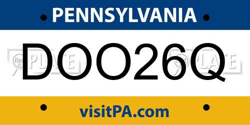 DOO26Q Pennsylvania License Plate