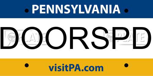 DOORSPD Pennsylvania License Plate