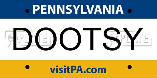 DOOTSY Pennsylvania License Plate