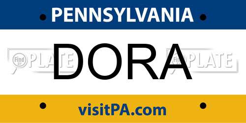 DORA Pennsylvania License Plate