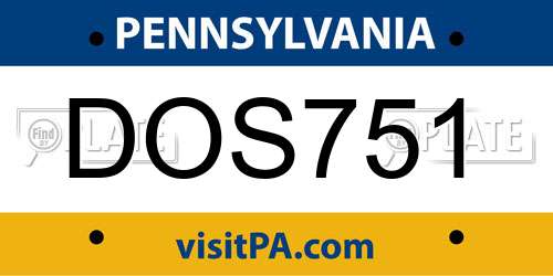 DOS751 Pennsylvania License Plate
