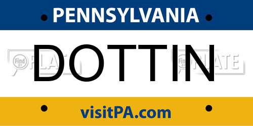 DOTTIN Pennsylvania License Plate