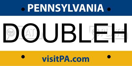 DOUBLEH Pennsylvania License Plate