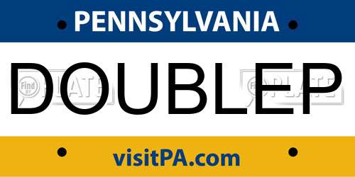 DOUBLEP Pennsylvania License Plate