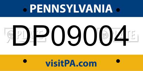 DP09004 Pennsylvania License Plate