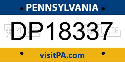 DP18337 Pennsylvania License Plate