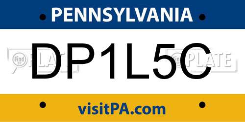 DP1L5C Pennsylvania License Plate