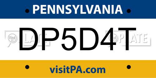 DP5D4T Pennsylvania License Plate