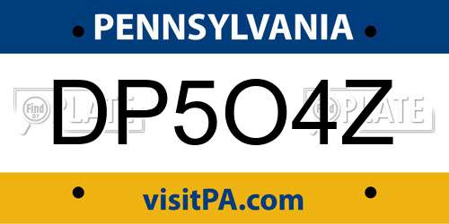DP5O4Z Pennsylvania License Plate