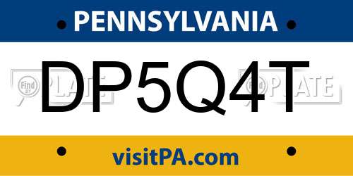 DP5Q4T Pennsylvania License Plate